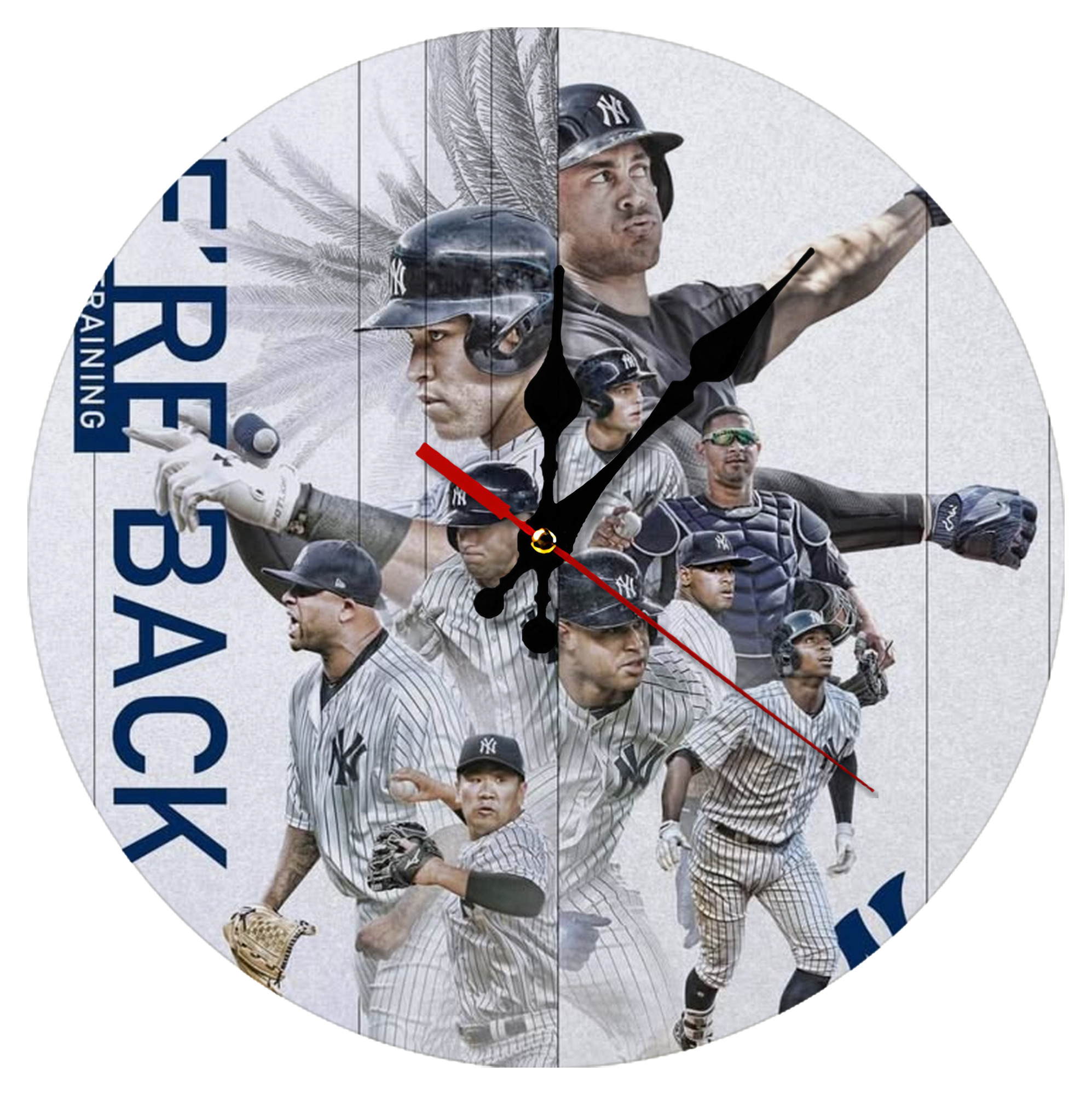 New York Yankees 109 Silent Round Wall Clock – Modern & Stylish DIY Design, Durable Wood Construction, Easy To Install – Perfect For Office, Bedroom, Living Room, And More